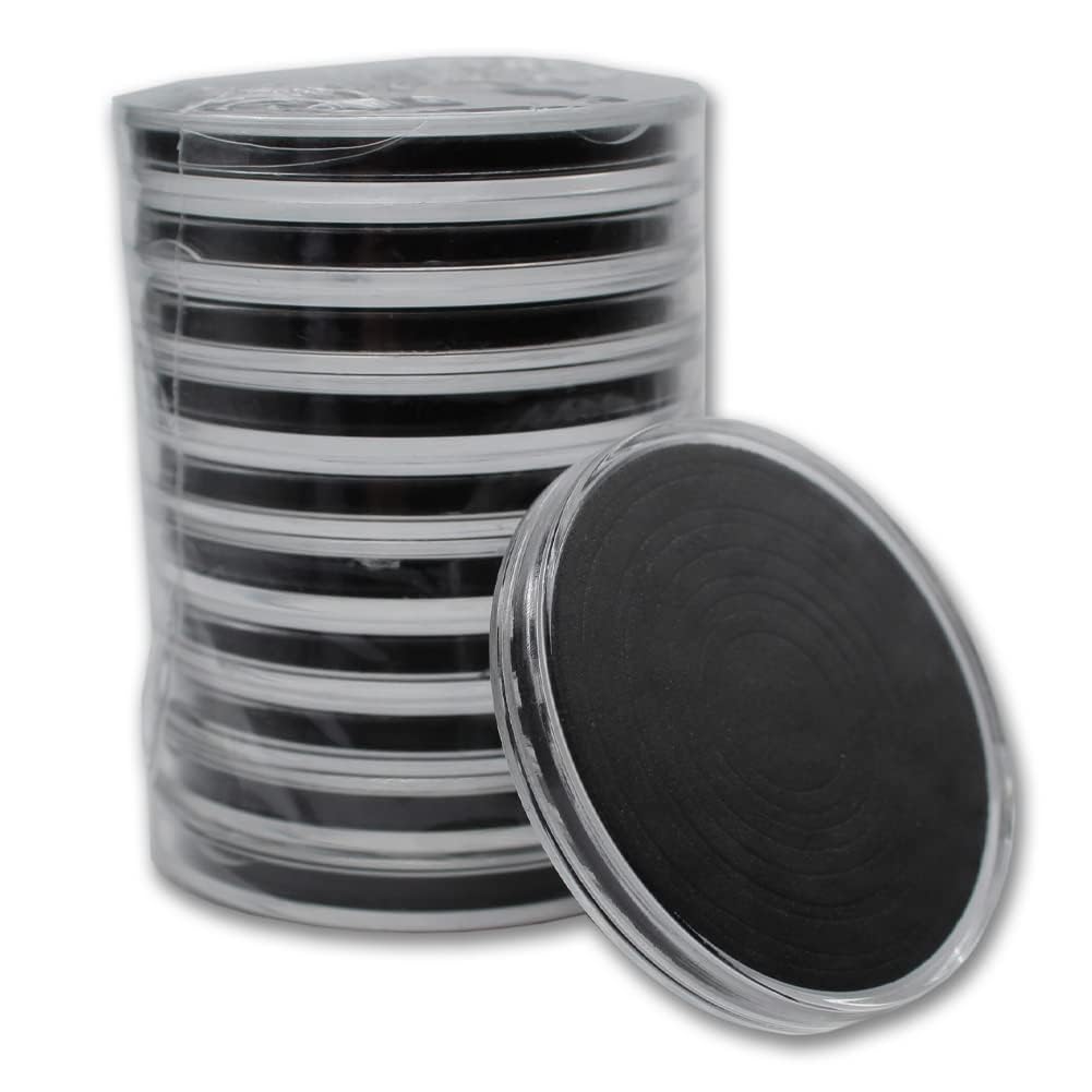 Ten (10) Clear Acrylic Capsules - Fits Most Popular Gold & Silver Coins - Easy to Open - Protect and Display Your Collection - 9 Sizes with Adjustable Black Ring Foam
