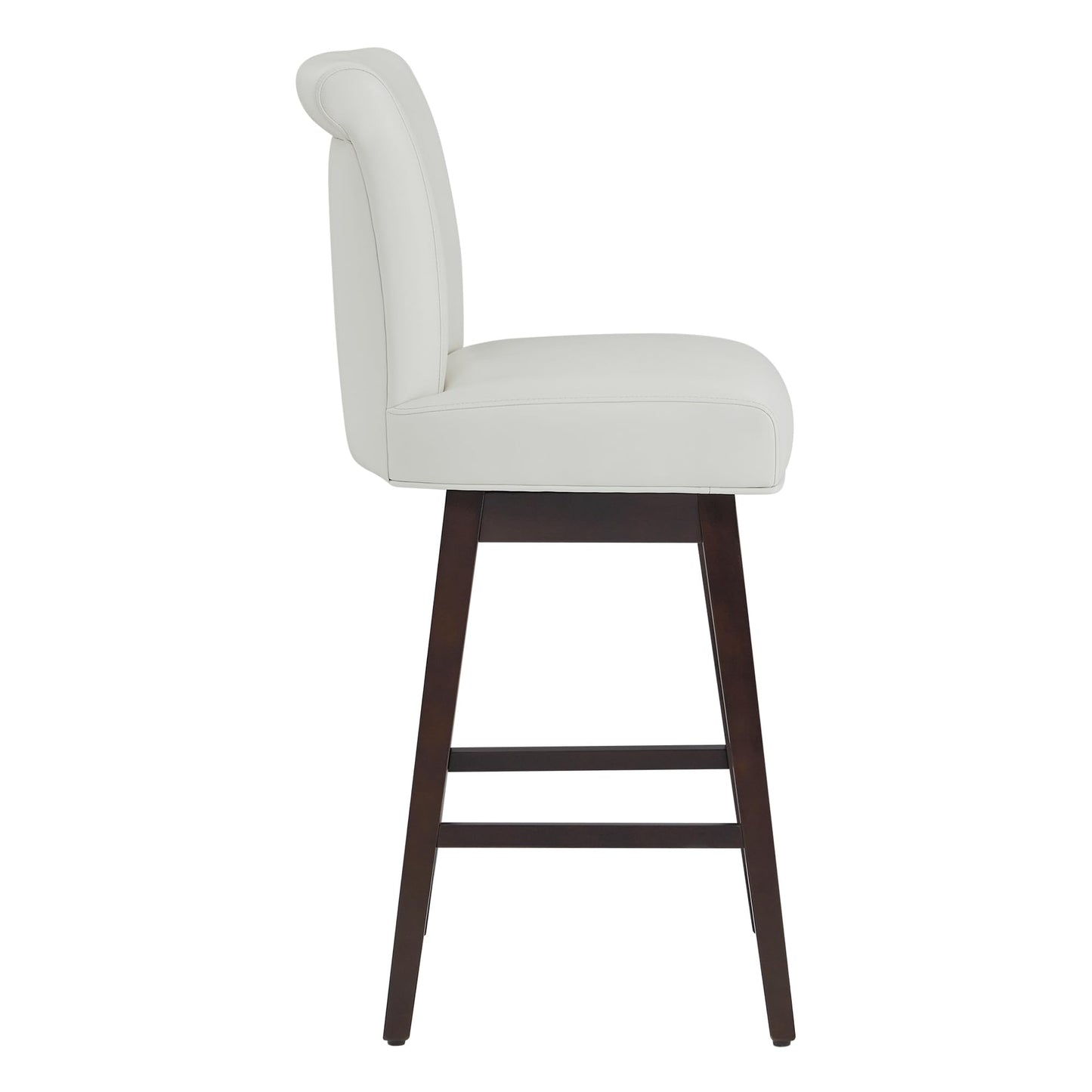 CHITA 30 Inch Counter Height Swivel Bar Stools Set of 2, FSC Certified Modern Upholstered Faux Leather Swivel Barstool Chairs with Back, Black