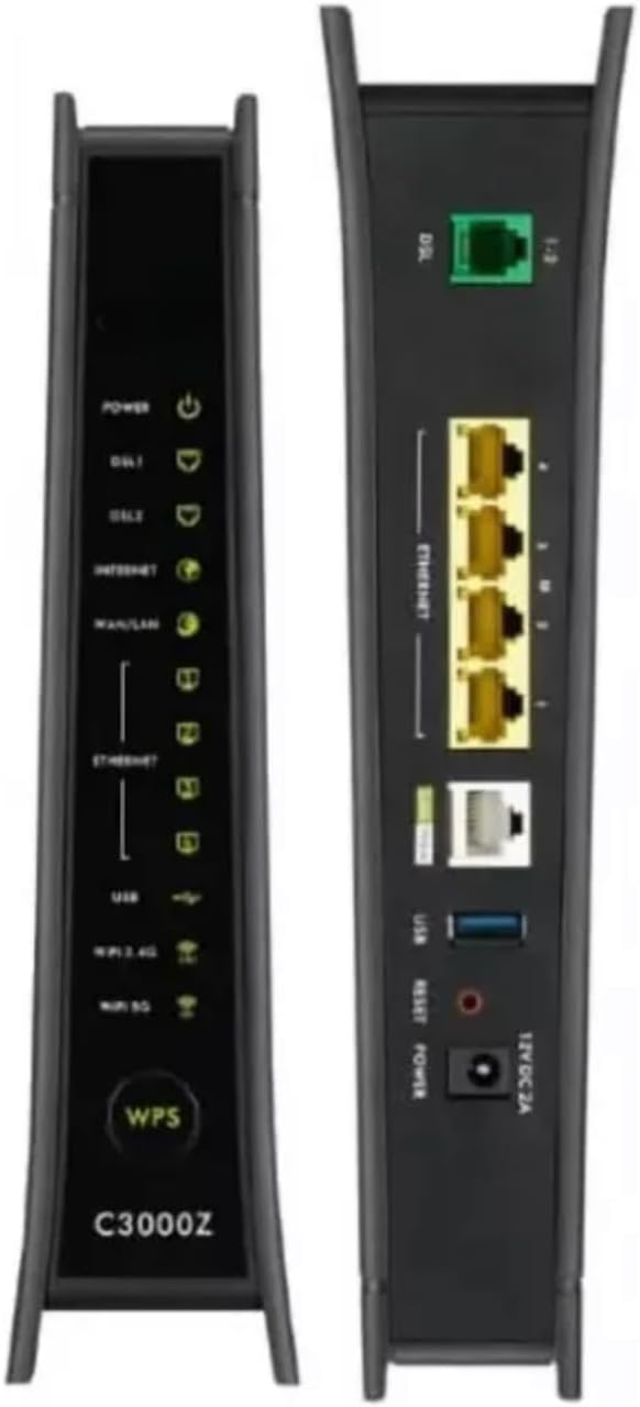 Generic C3000Z Modem | CenturyLink Compatible | Dual-Band 802.11n/ac WiFi Router | UMEC UP0251M-12PA AC Adapter Included OEM Packaging (Renewed)