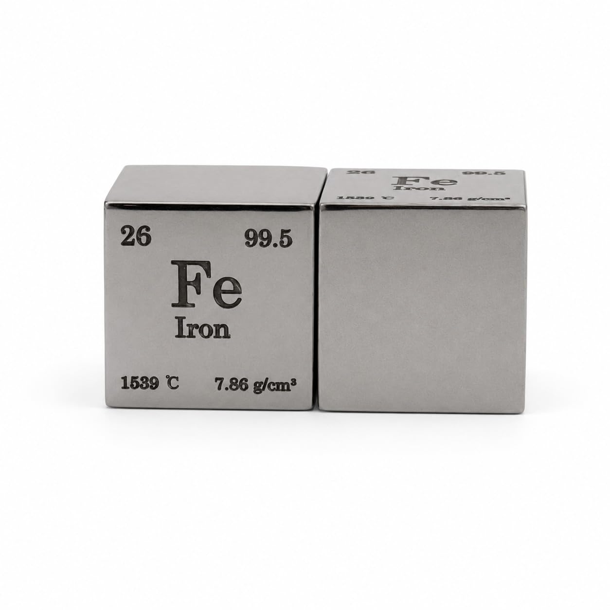 Iron Cube 12.7mm (0.5 Inch), 99.5% Pure Fe Metal Element Density Block with R0.5 Chamfered Edges & Mirror Polished Finish for STEM Education & Collectors