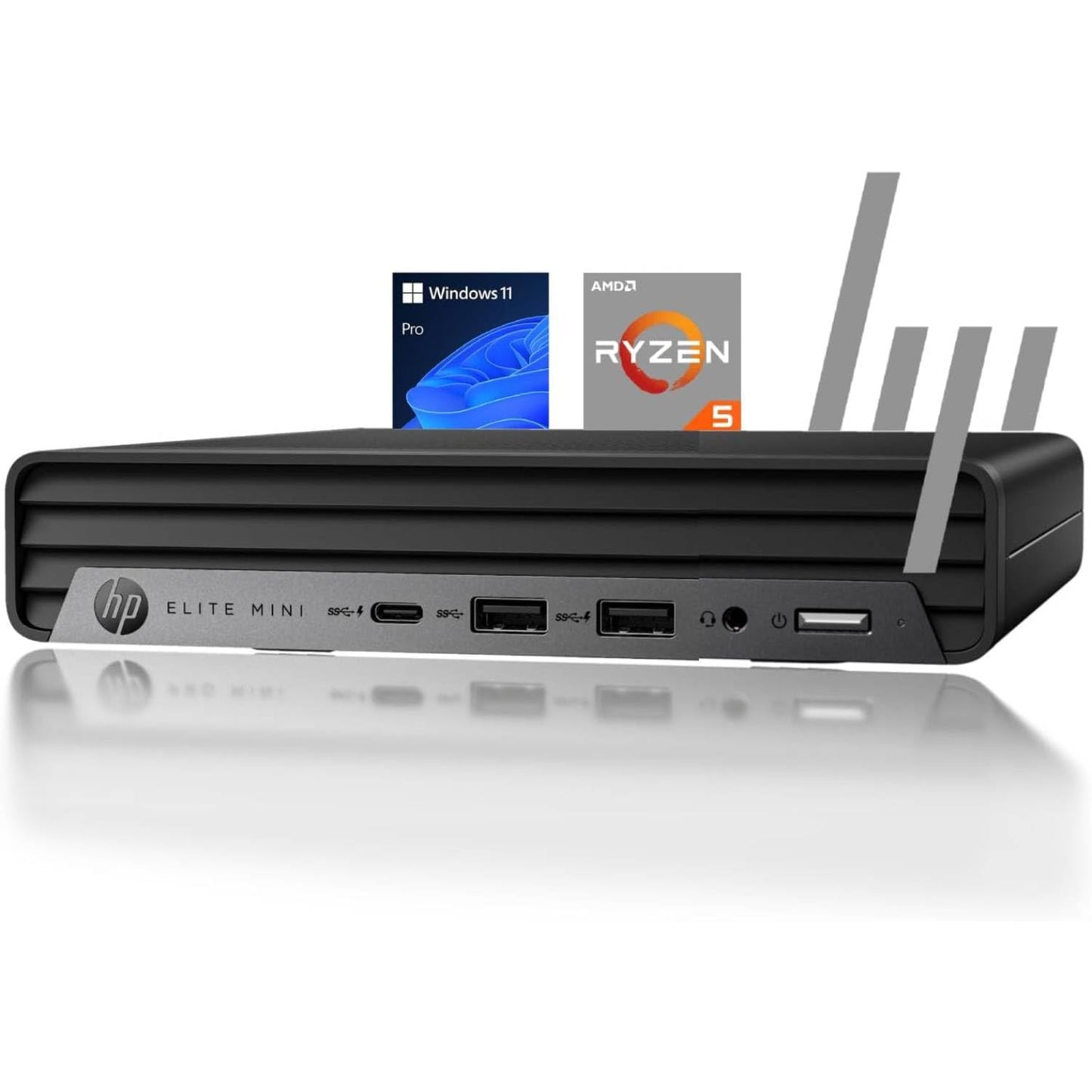 HP 2025 Elite 805 Mini PC Desktop Computer, AMD Ryzen 5 (Beat i7-11700T), Ultra-Quiet Design, 16GB RAM, 512GB PCIe SSD, Dual 4K Display Support, USB-C, Wi-Fi 6, Keyboard & Mouse, Windows 11