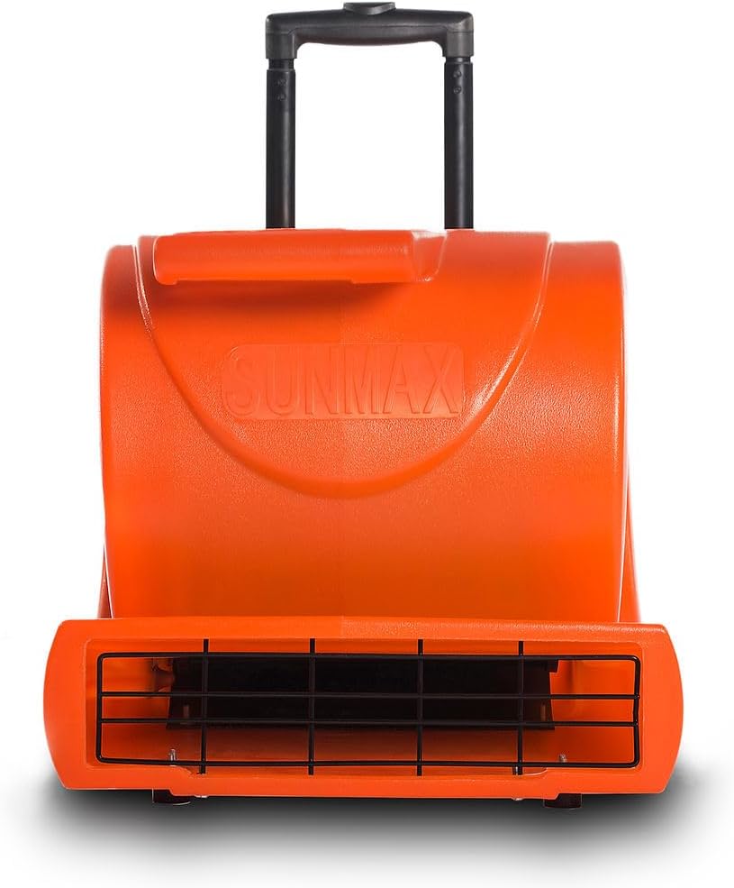 SUNMAX RT900A 3-Speed Air Mover 1.3HP 5000 CFM Powerful Floor Blower Carpet Dryers Janitoral Floor Dryer with Telescopic Handle, Wheels