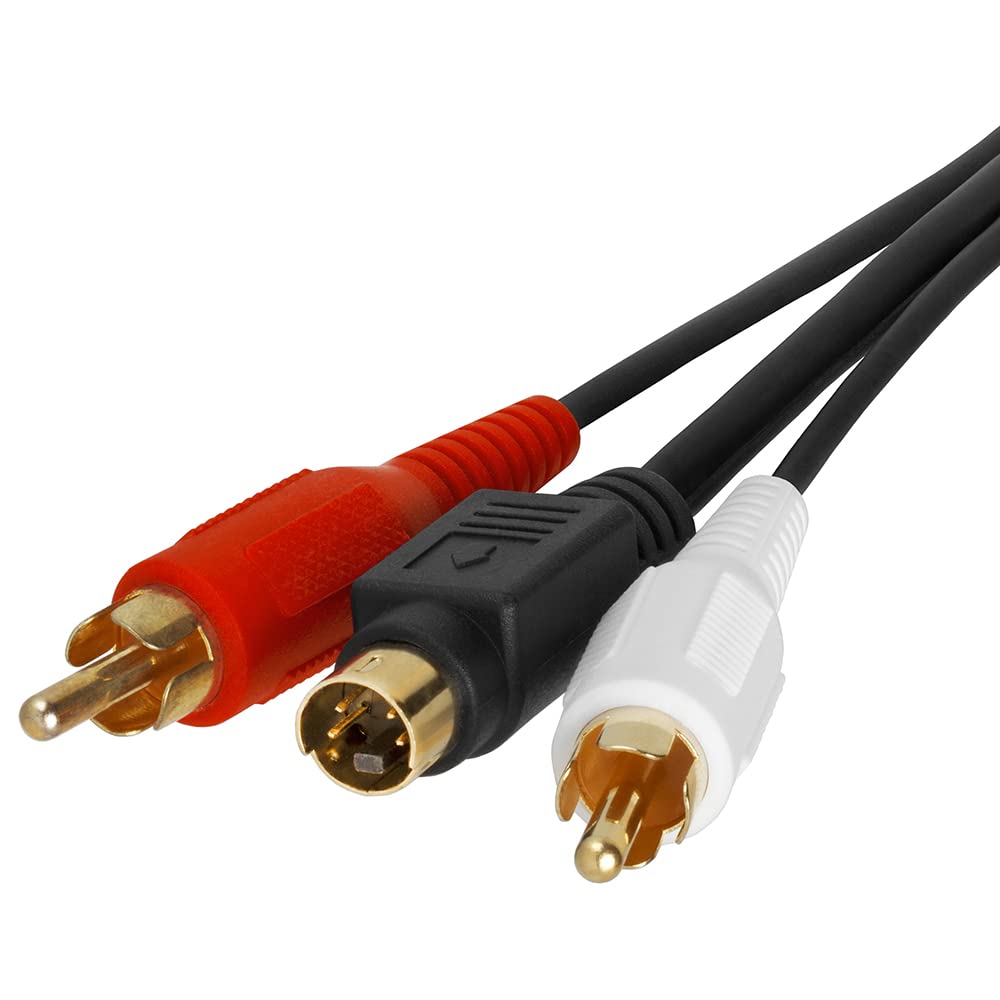 Cmple - S Video Cable 25 ft SVHS 4-PIN Video Cable Mini Din S-Video Cord for Home Theater, Camcorder, DSS Receiver, DVD Player- Black