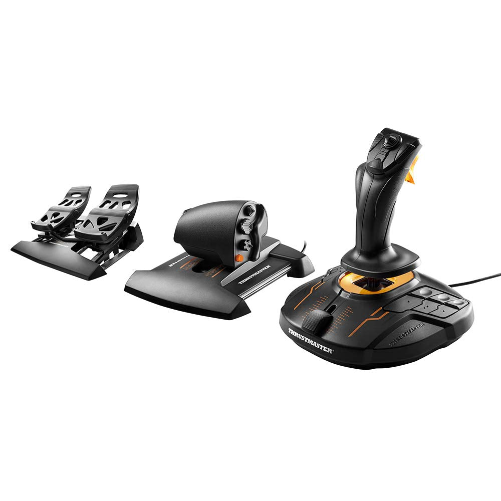 Thrustmaster T16000M FCS Space Sim Duo Combat Flight Sim Joystick - PC | Dual Hall-Effect sticks, 32 programable buttons, weighted bases, 8-way hat switch, 4 axes, twist rudder, integrated throttle
