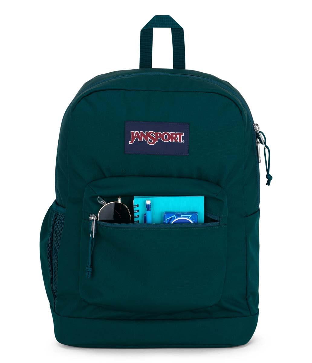 JanSport Cross Town Plus Backpack - Large Main Compartment, Side Water Bottle Pocket, 15-Inch Padded Laptop Sleeve - Black