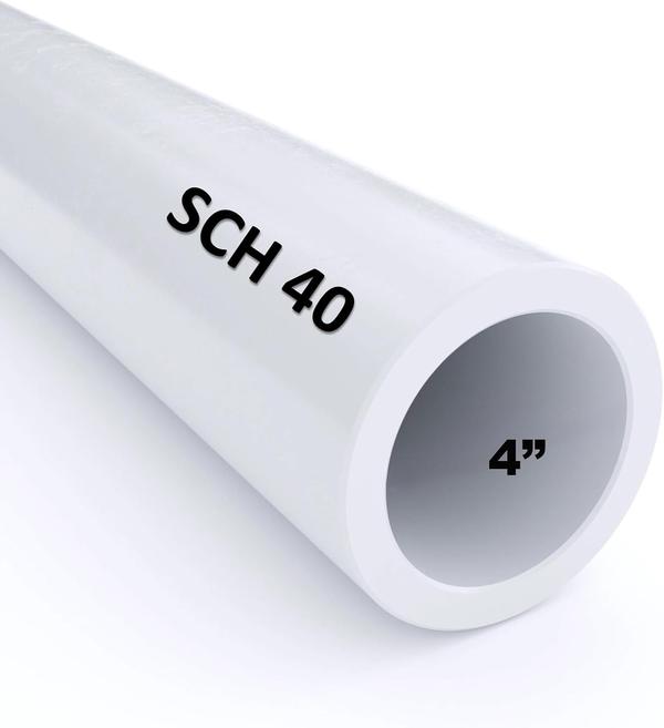 VENTRAL Schedule 40 PVC Pipe 4 Inch (4.5 OD), White, Cut Lengths for Plumbing, Landscape, Irrigation, Pool, Spa