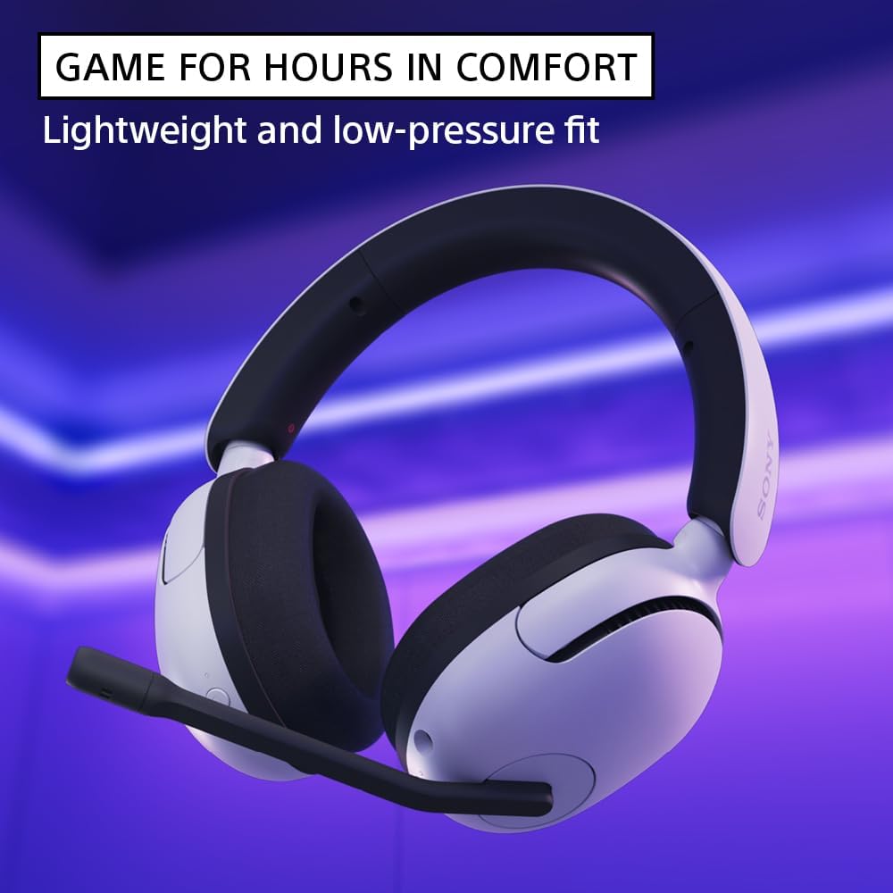 Sony INZONE H5 Wireless Over-Ear Gaming Headset PS5 Headphones, White | Plug & Play, Personalized 360 Spatial Sound, For PC/PS5/Console, 28 Hr Battery, 2.4Ghz Wireless and 3.5mm Audio Jack