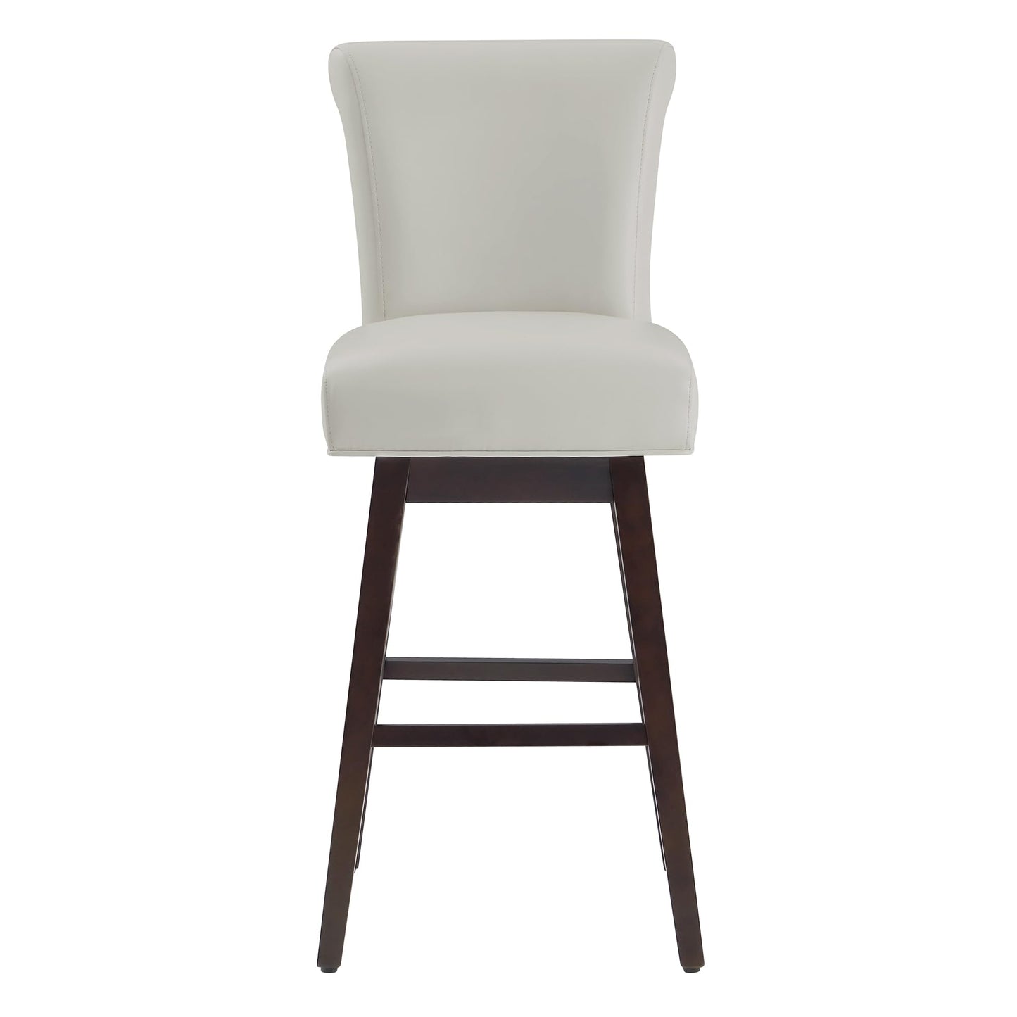 CHITA 30 Inch Counter Height Swivel Bar Stools Set of 2, FSC Certified Modern Upholstered Faux Leather Swivel Barstool Chairs with Back, Black