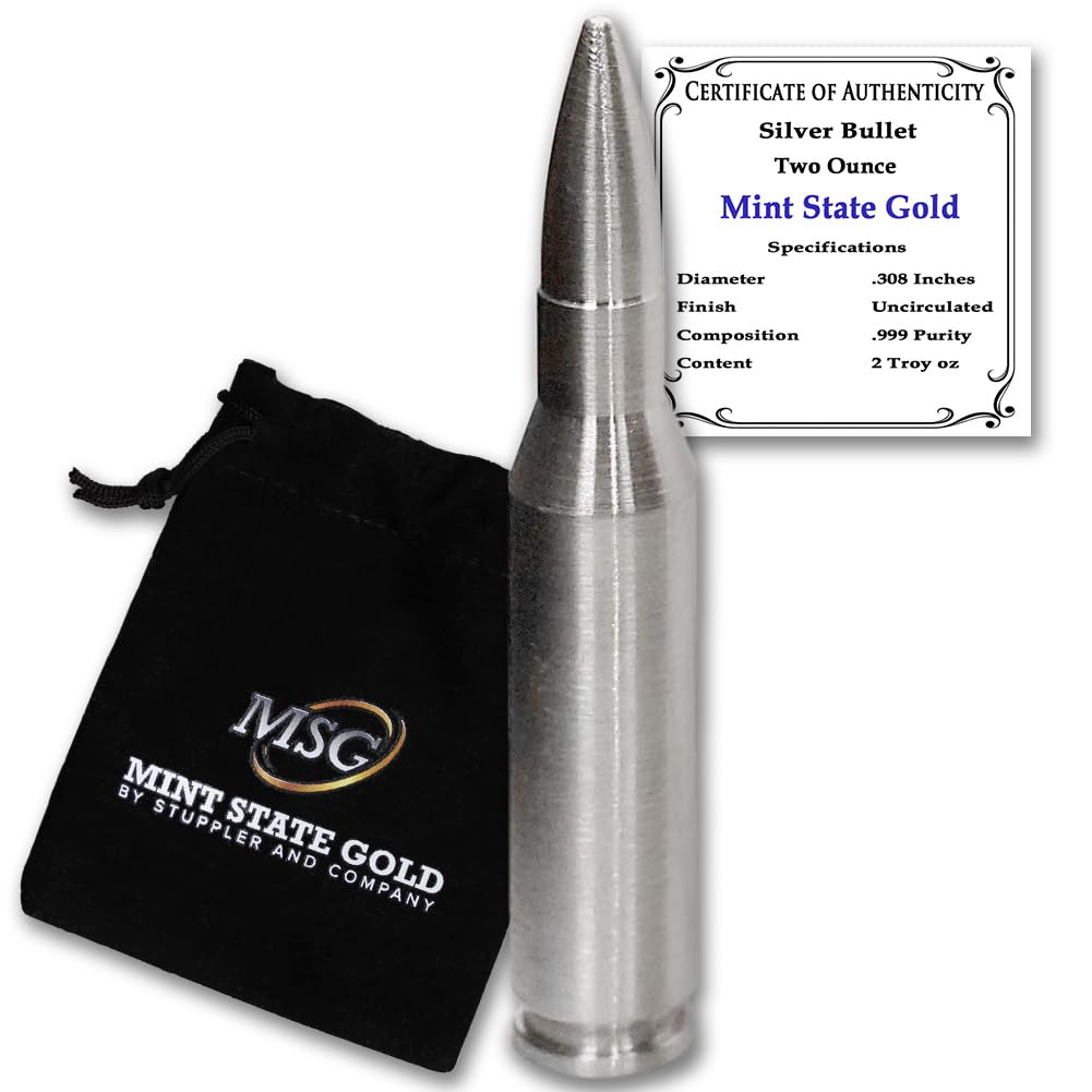 Silver Bullet - .45 Caliber (1 oz) - .999 Pure Silver by Mint State Gold