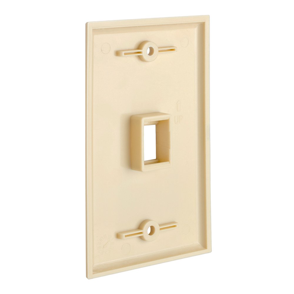 Cmple - 3 Port Keystone Wall Plate Single-Gang Wall Plate with Standard Size Keystone Jack Insert - White