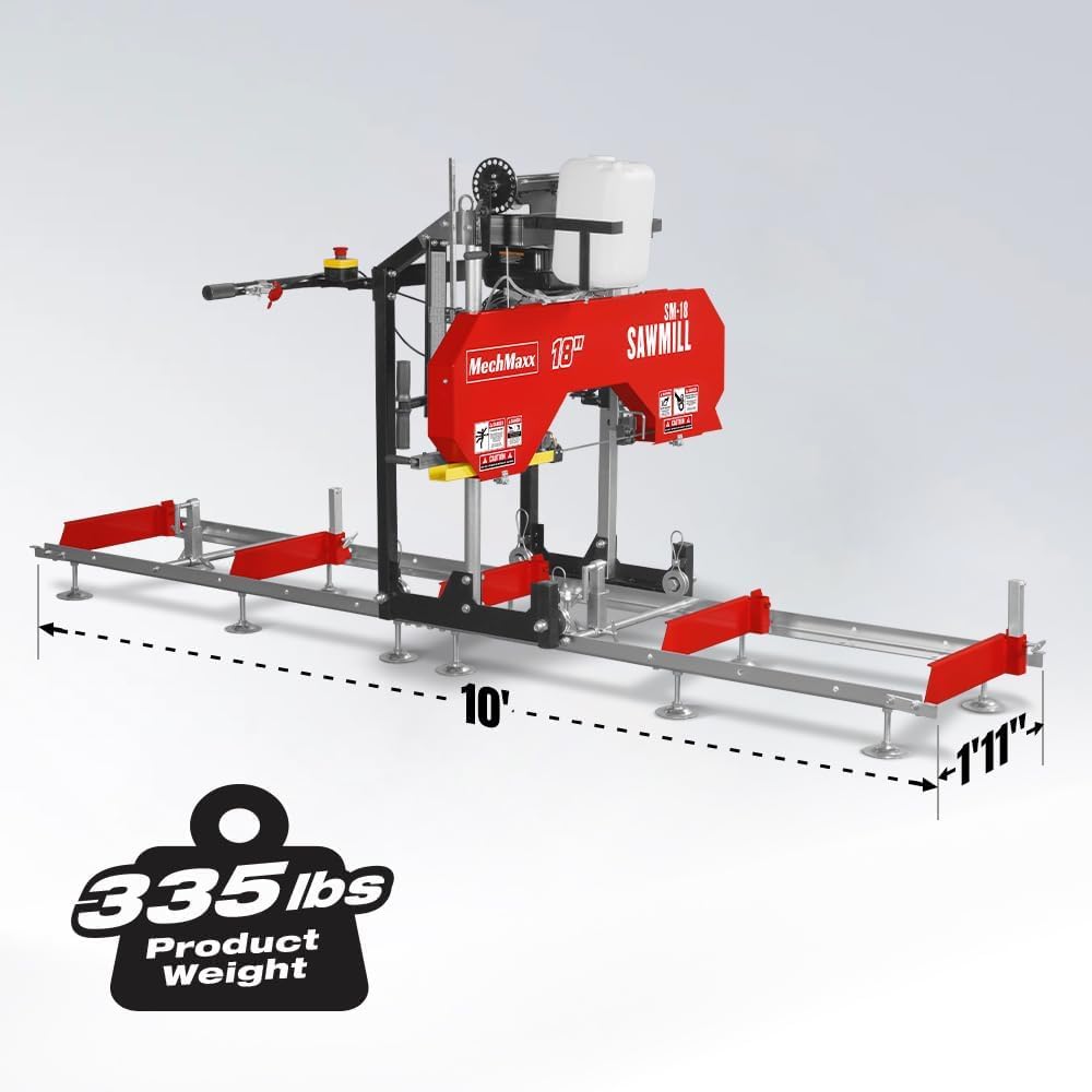 MechMaxx 22" Portable Sawmill, 13' Track Length, 18" Board Width, SM-22