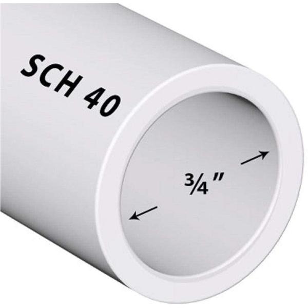 VENTRAL Schedule 40 PVC Pipe 3/4 Inch (1.05 OD), White, Cut Lengths for Plumbing, Lawn, Landscape