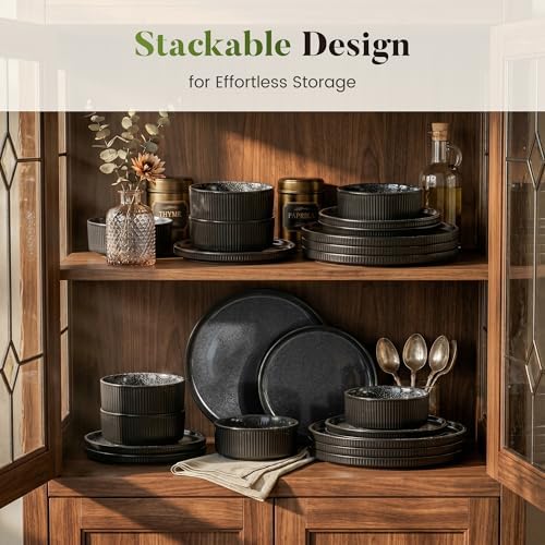 Kitchen Academy 30Pcs Bakeware & Cookware Set + 24Pcs Stoneware Dinnerware Set for 8