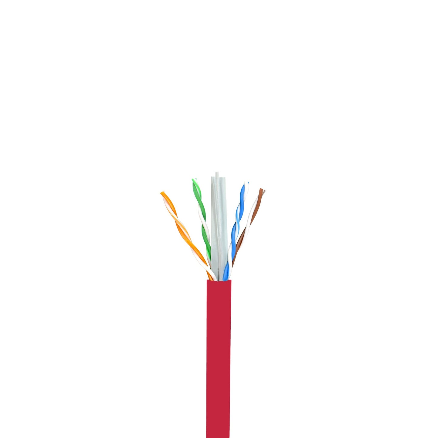 Elite Cat6 CMR Riser (CAT6e) Ethernet Cable 1000ft, 24AWG, Solid Bare Copper Wire, 600MHz, w/Spline(Noise Reducing Cross Separator), UL Certified, Bulk LAN Cable - Orange