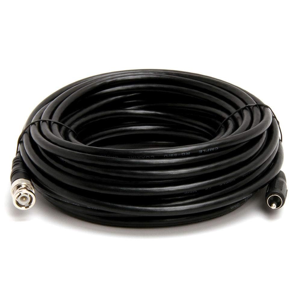 Cmple RG59U 25 Feet BNC Male to RCA Male, 75 Ohm, Coaxial BNC to RCA Video Cable, Black, (451-N)