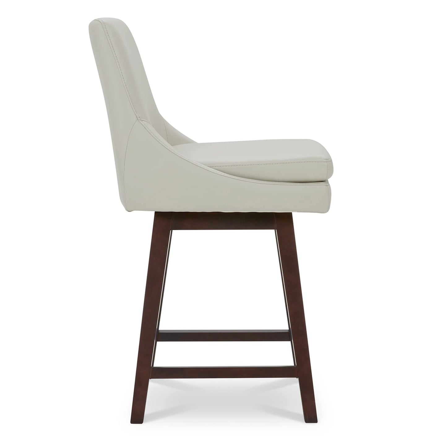CHITA Bar Height Swivel Barstool with Back Set of 2, FSC Certified Upholstered Bar Stool, 30.7" H Seat Height, Fabric in Ivory