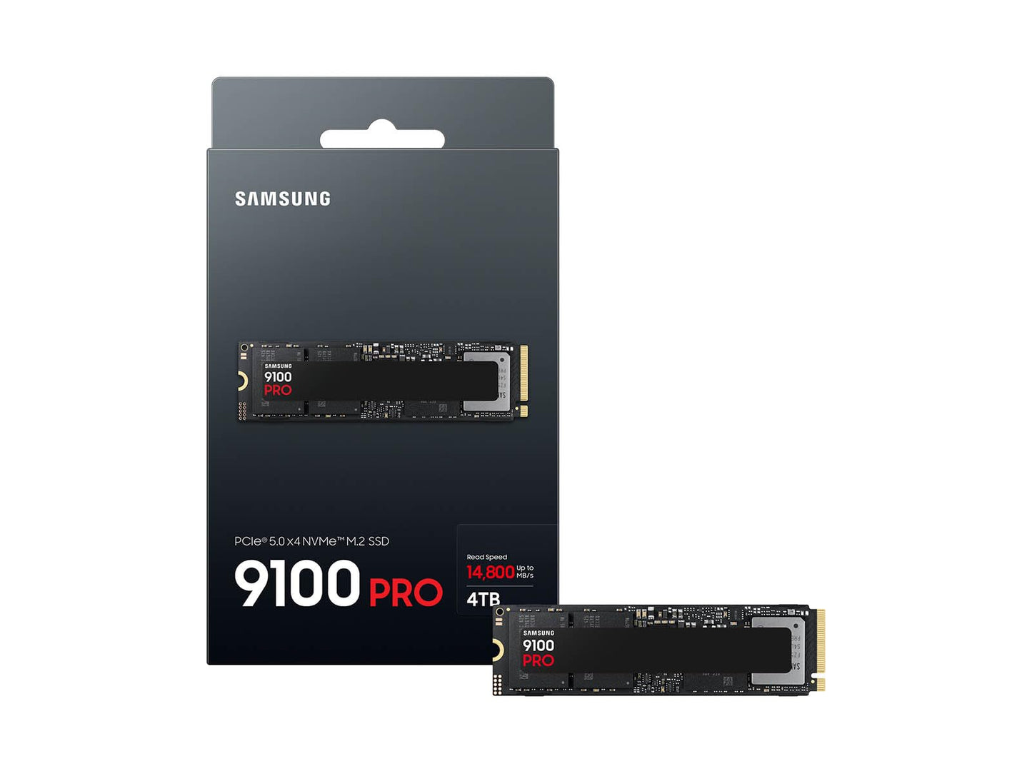 Samsung SSD 9100 PRO 2TB, PCIe 5.0x4 M.2 2280, Seq. Read Speeds Up to 14,700MB/s, Best for AI Computing, Gaming and Heavy Duty Workstations (MZ VAP2T0B/AM)