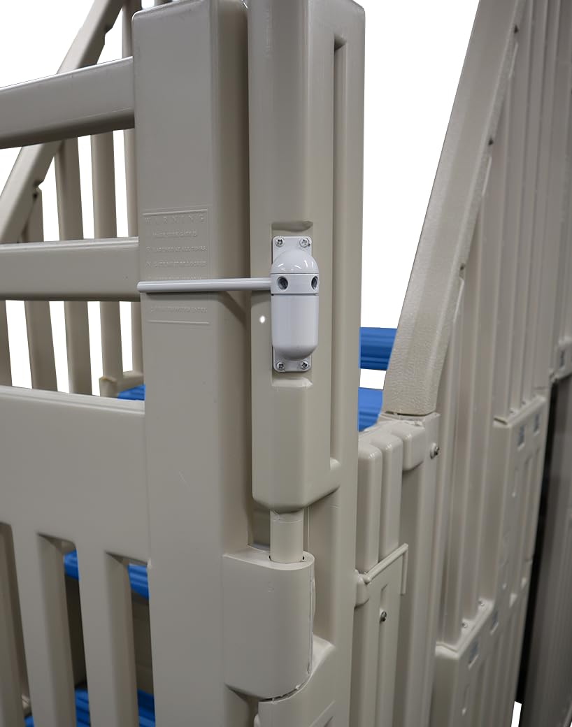 Confer Plastics Step-1X: Sturdy Above Ground Entry System with Dual Handrails and Slip-Resistant Steps, Easy Installation, Supports up to 400 lbs - Proudly Made in USA. Warm Grey with Grey Treads