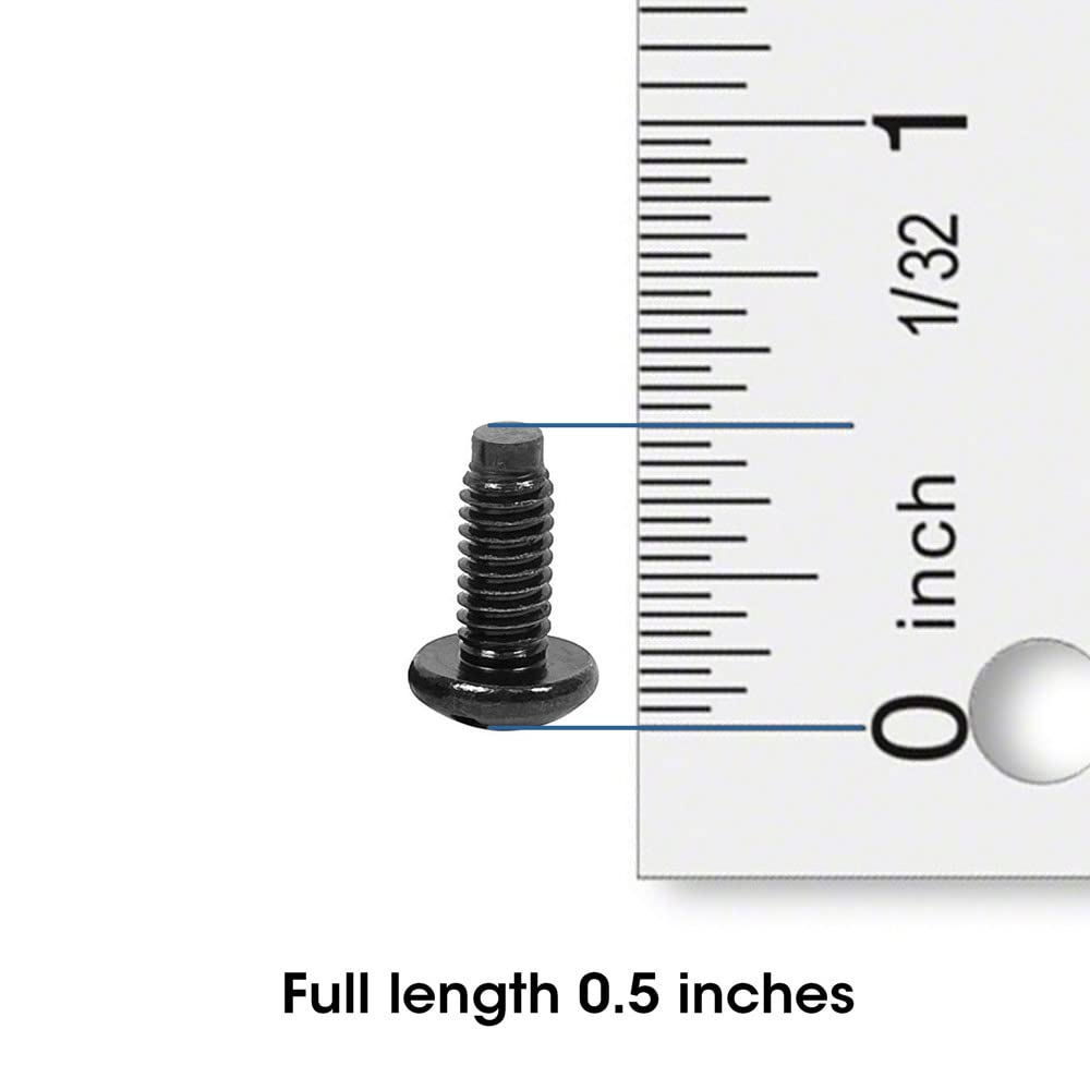 Cmple - Mounting Screws 10-32 x 0.5 inches, Pan Head Phillips Screw, Pilot Point Screws for Rack Mount Server Shelves, Black Oxide Finish - Bag of 25