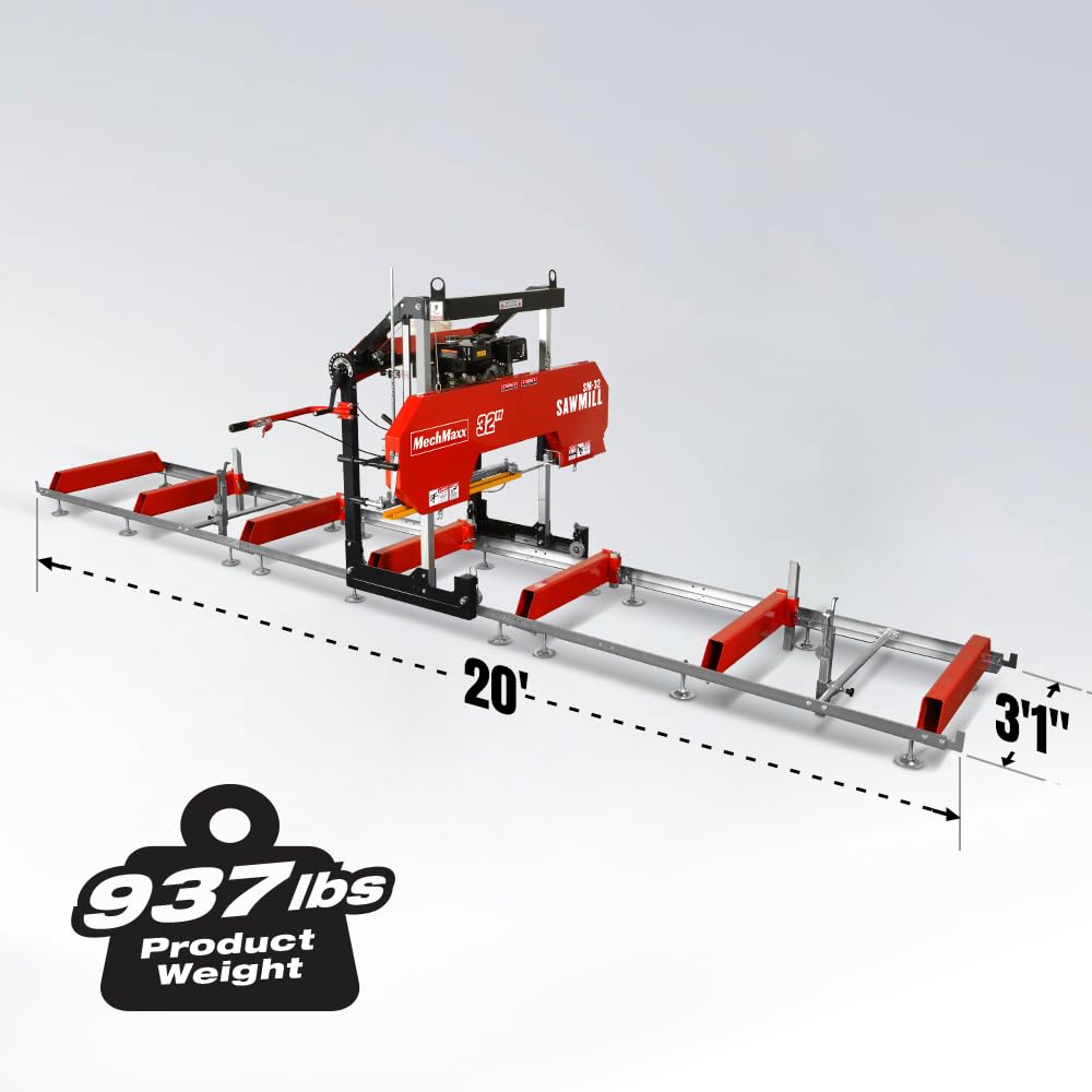 MechMaxx 22" Portable Sawmill, 13' Track Length, 18" Board Width, SM-22