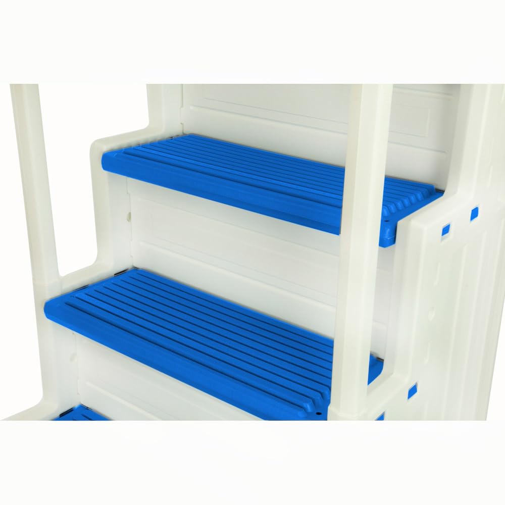 Confer Plastics Step-1X: Sturdy Above Ground Entry System with Dual Handrails and Slip-Resistant Steps, Easy Installation, Supports up to 400 lbs - Proudly Made in USA. Warm Grey with Grey Treads