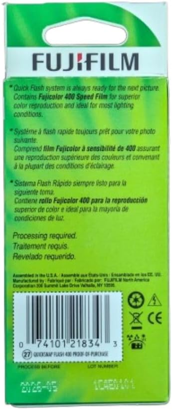 Fujifilm QuickSnap Flash 400 One Time Use 35mm Camera with, 27 Exposures, 4-Pack