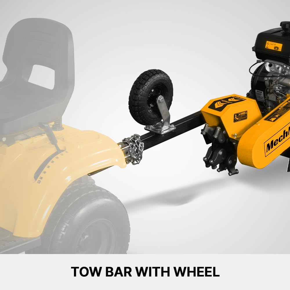 MechMaxx E-Start Stump Grinder With Front Wheel Towbar,420cc 15HP Engine