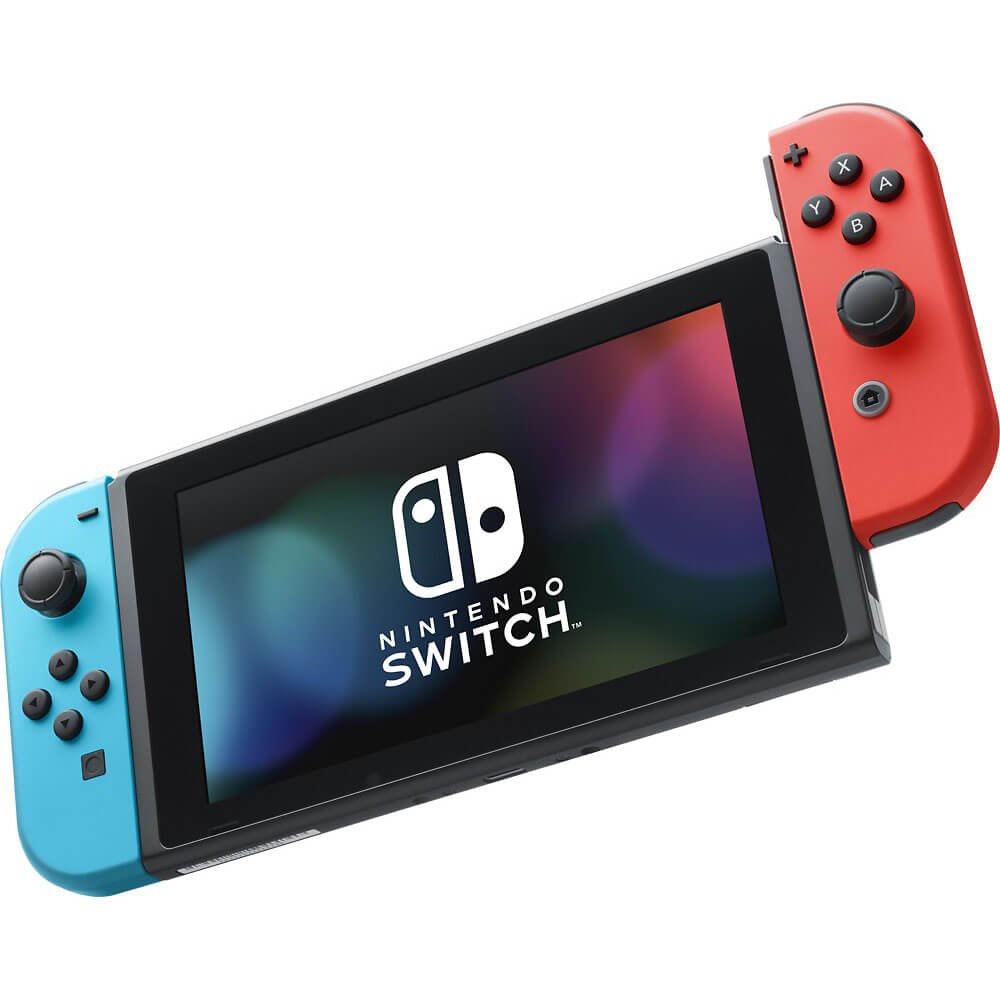 Nintendo Switch with Neon Blue and Neon Red Joy-Con - Handheld Gaming Console | Neon and neon Joy-Con