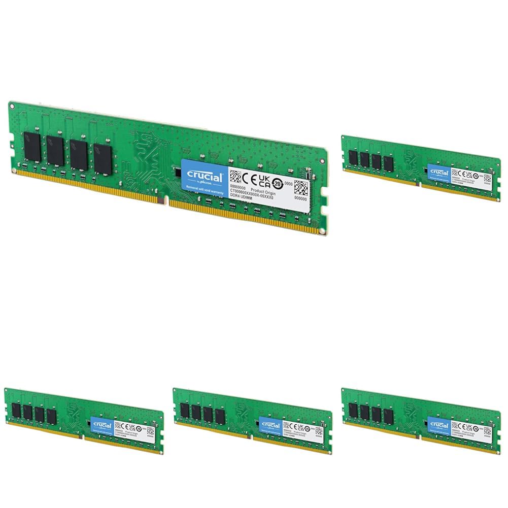 Crucial 32GB DDR4 RAM Kit (2x16GB), 3200MHz (PC4-25600) CL22 Desktop Memory, UDIMM 288-Pin, Downclockable to 2933/2666MHz, Compatible with Intel and AMD Ryzen - CT2K16G4DFRA32A
