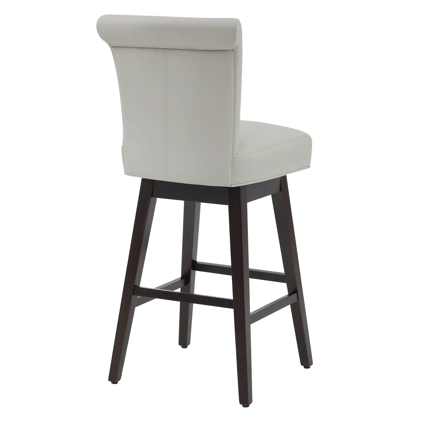 CHITA 30 Inch Counter Height Swivel Bar Stools Set of 2, FSC Certified Modern Upholstered Faux Leather Swivel Barstool Chairs with Back, Black