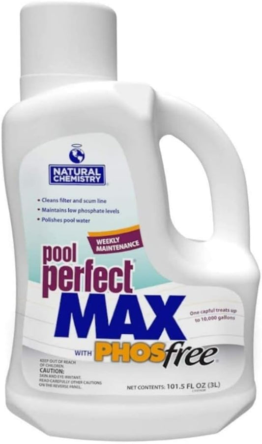 Natural Chemistry Pool Perfect Max with Phosfree, 3L, Single Pack | Cleans Filter & Scumline, Maintains Low Phosphate Levels, Polishes Pool Water