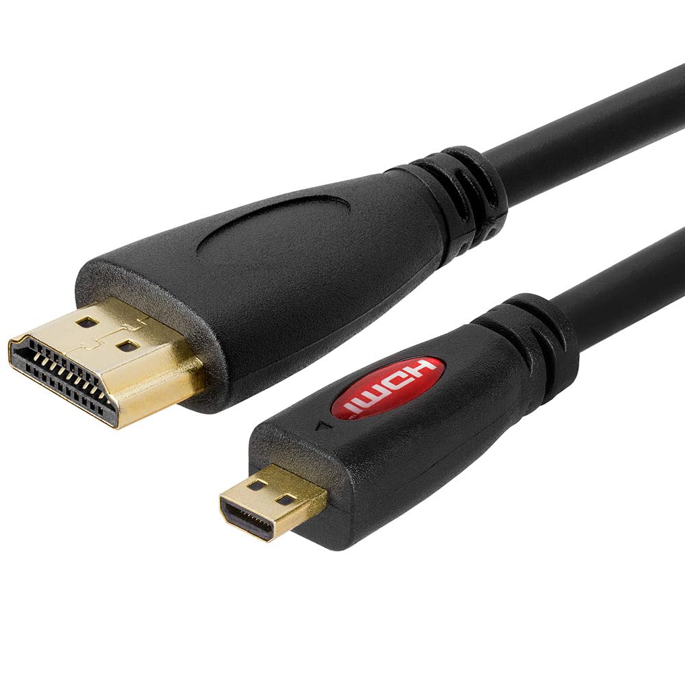 Cmple - Micro HDMI to HDMI Cable 3ft, Micro HDMI Cable Male to Male 4k Camera HDMI Cables for Capture Card, Video Camera, Action Camera, Pocket Camera - Black