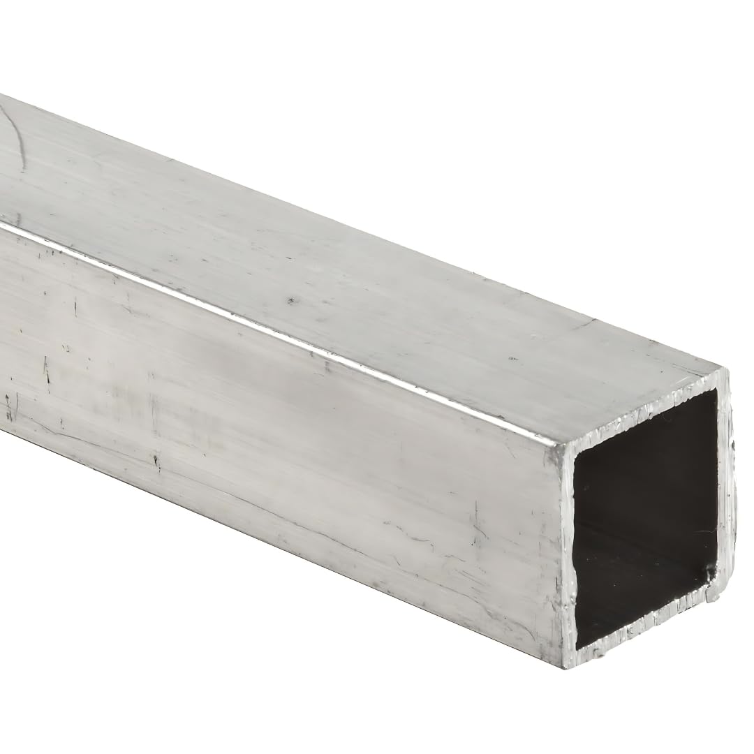 6063 Aluminum Square Tubing, T52 Temper, ASTM B221, 1.25" Height, 1/8" Wall, 36" Length, OnlineMetals