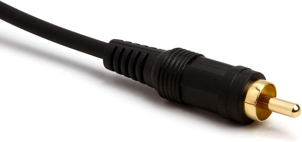Cmple - 6ft Black Audio Cable 3.5mm 1/8 inch Mono Male to RCA Mono Male Connectors (Gold Plated) - 6 Feet