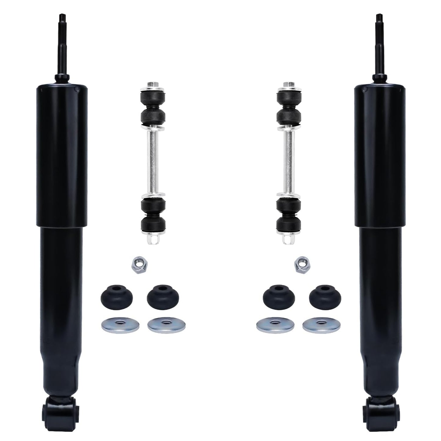 Detroit Axle - Front and Rear Shock Absorbers for 2007-2017 Jeep Wrangler, 2018 Wrangler JK 4 Complete Shock Absorber Assembly 2008 2009 2010 2011 2012 2013 2014 2015 2016 Replacement