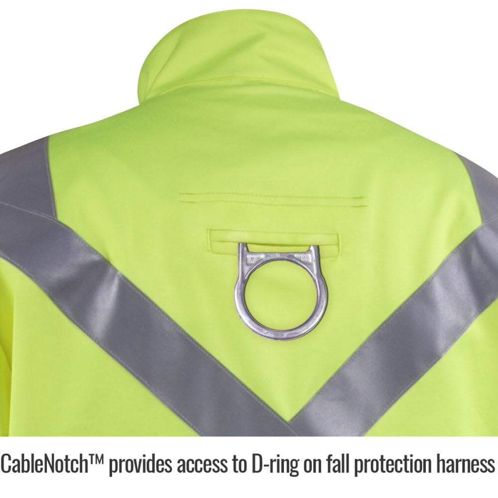 Black Stallion (JF1012) Safety Welding Jacket, 9 oz Flame Resistant Cotton, 2" Silver Reflective Tape, Welder's Collar