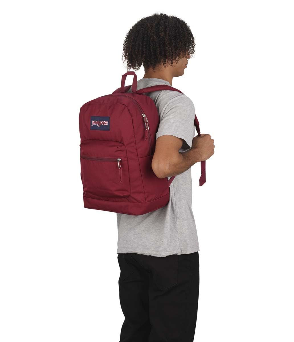 JanSport Cross Town Plus Backpack - Large Main Compartment, Side Water Bottle Pocket, 15-Inch Padded Laptop Sleeve - Black