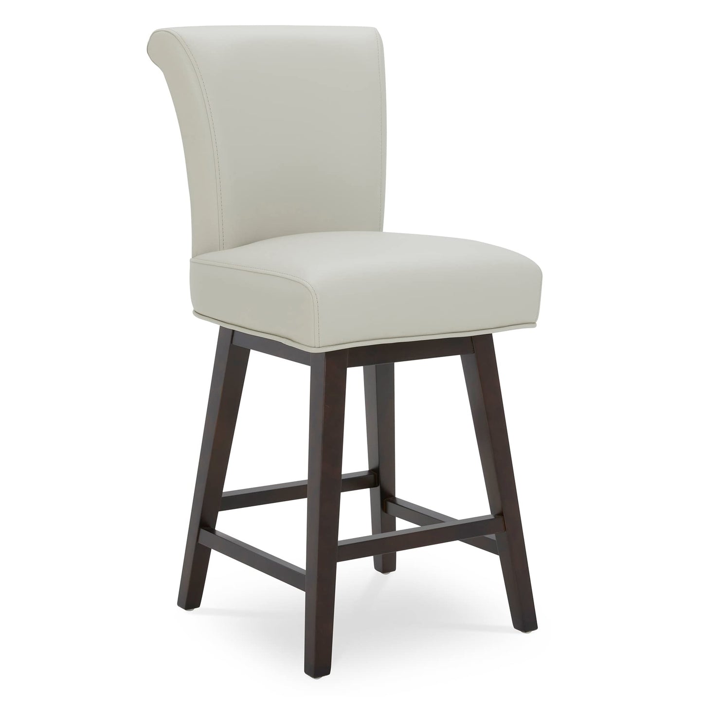 CHITA 30 Inch Counter Height Swivel Bar Stools Set of 2, FSC Certified Modern Upholstered Faux Leather Swivel Barstool Chairs with Back, Black