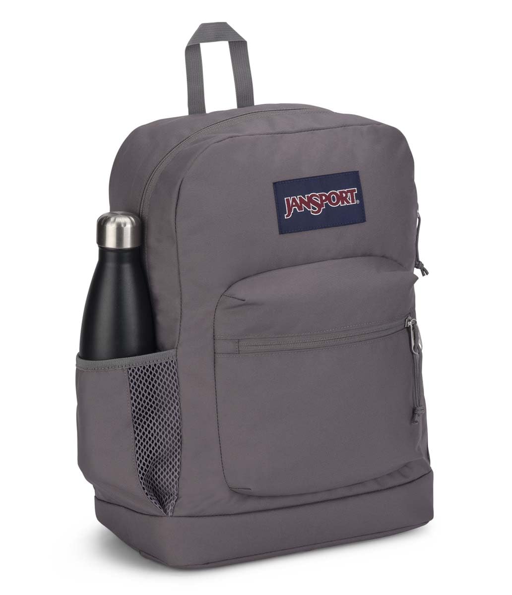 JanSport Cross Town Plus Backpack - Large Main Compartment, Side Water Bottle Pocket, 15-Inch Padded Laptop Sleeve - Black