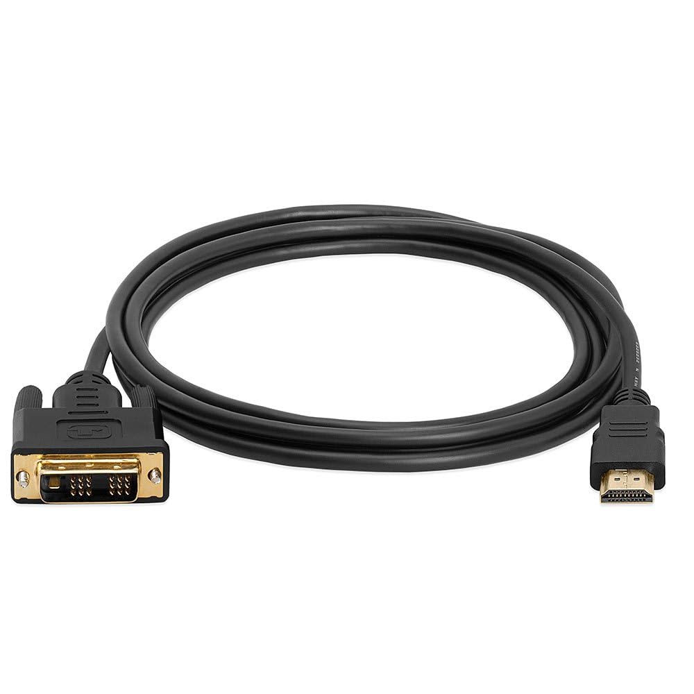 Cmple - HDMI to DVI Adapter Cable - 3 Feet Bi Directional High Speed Male Plug Monitor Cord Connector Converter for PC Laptop HDTV Projector