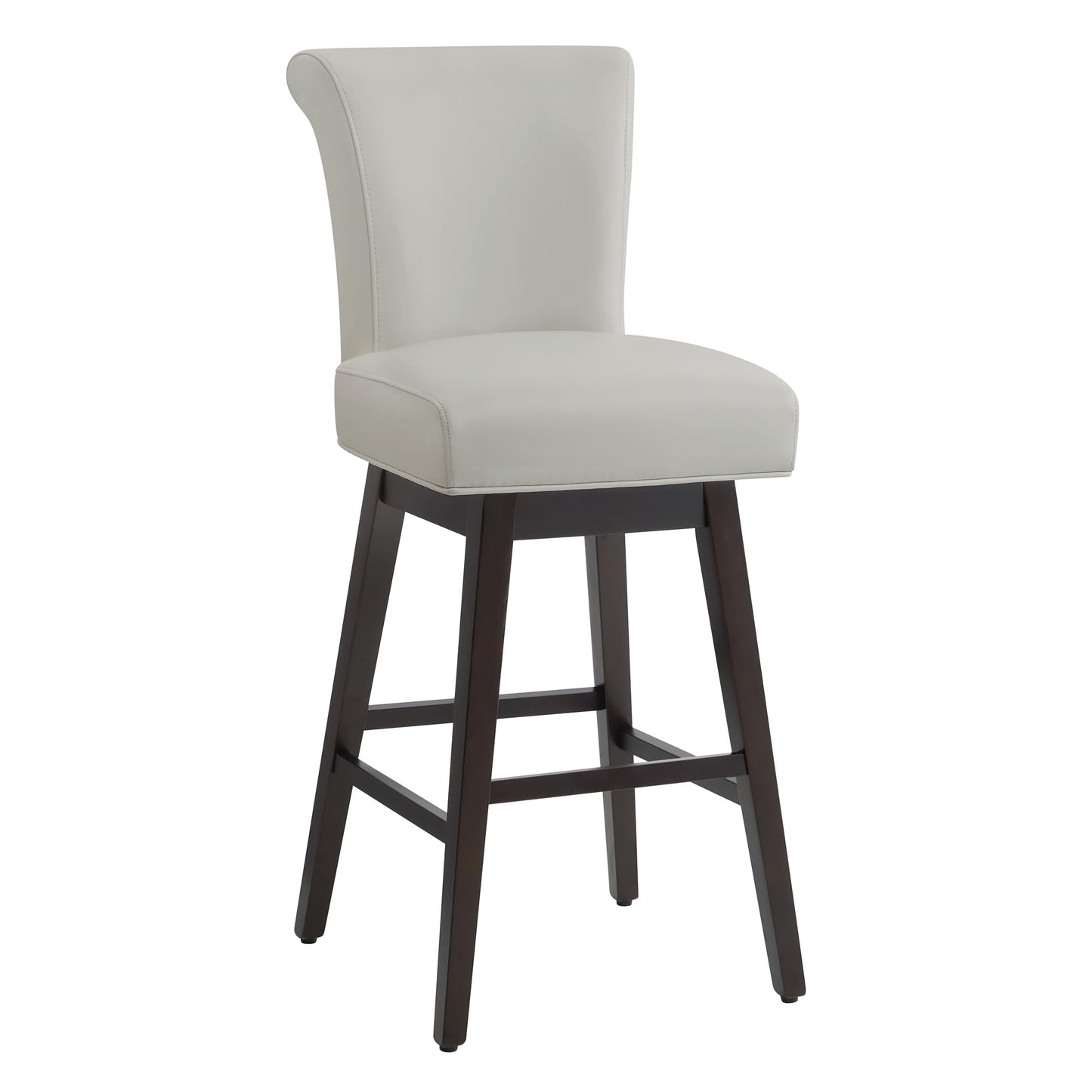 CHITA 30 Inch Counter Height Swivel Bar Stools Set of 2, FSC Certified Modern Upholstered Faux Leather Swivel Barstool Chairs with Back, Black