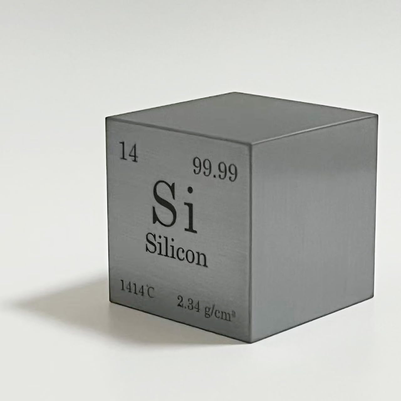 Single Crystal Silicon Cube 12.7mm (0.5 inch), Si Element Sample Cube, Precision-Machined Monocrystalline Silicon Block for STEM Education, Density Experiment, Display & Collection