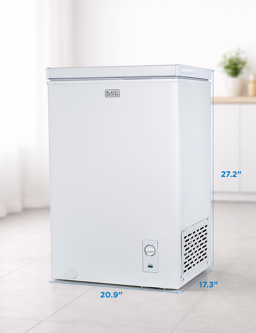BLACK+DECKER 19.8 Cu. Ft. Chest Freezer, Deep Freezer with Top Opening, Freezer Chest with 2 Removable Storage Baskets, Mechanical Temperature Control, Manual Defrost, R600a Refrigerant,BCF1980E,White