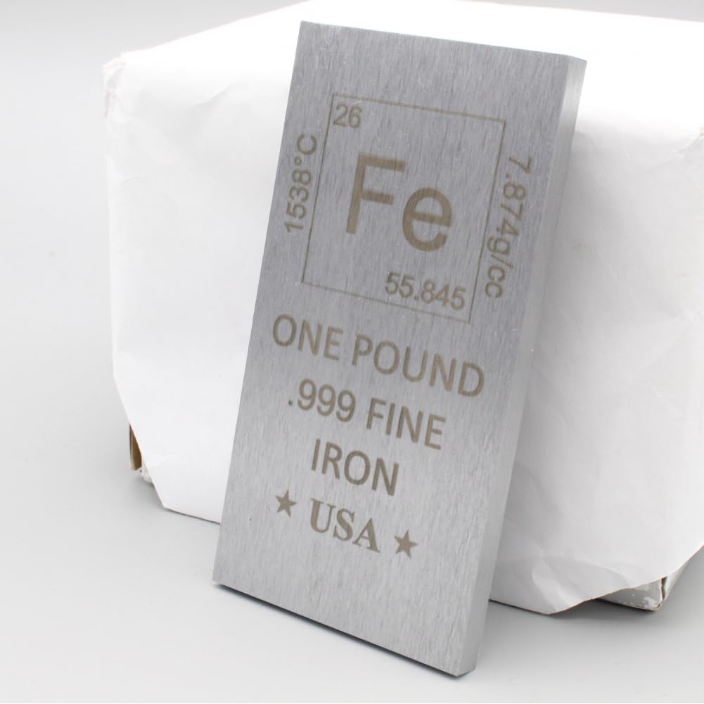 1 Pound Copper Bar Ingot Paperweight - 999 Pure Chemistry Element Design with Certificate of Authenticity by Mint State Gold
