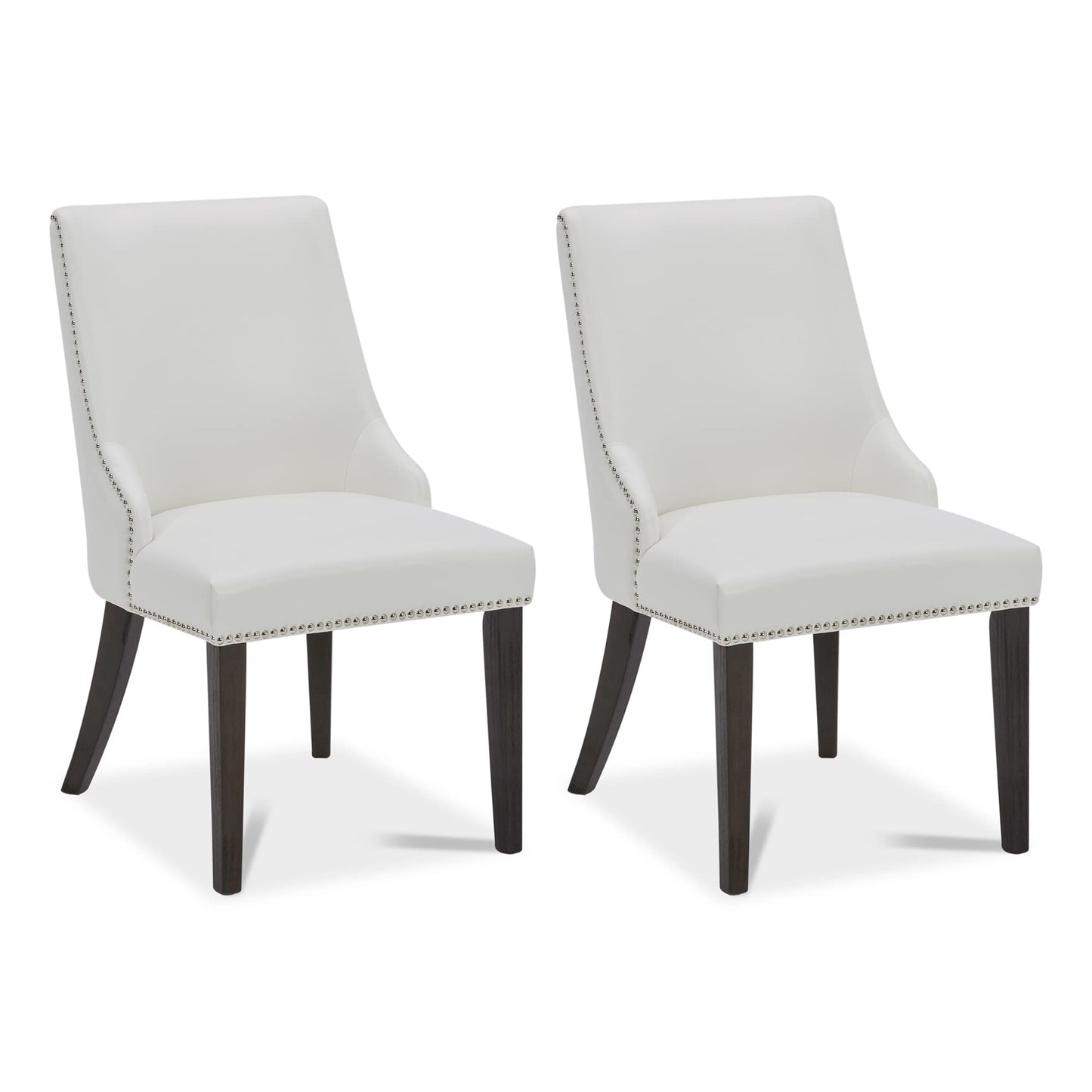 CHITA Modern High Back Dining Room Chairs Set of 2, Farmhouse Upholstered Dining Chairs, Fabric in Linen