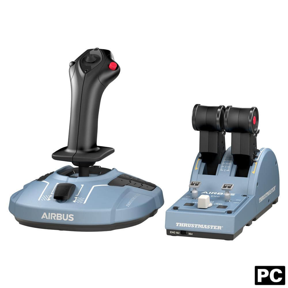 Thrustmaster TCA Sidestick Airbus Edition Flight Sim Joystick - PC | A320 1:1 replica, drift-free magnetic sensor, 17 mappable action buttons, built-in throttle, thrust reverser, Hall sensor