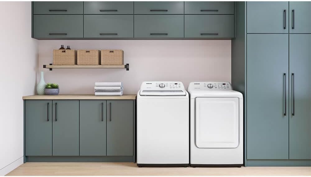 Samsung 7.2 cu. ft. Capacity Top Load Electric Dryer with Sensor Dry, White, DVE45T3200W/A3