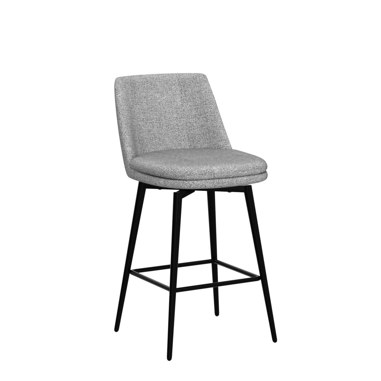 CHITA Swivel Bar Stools, 27.2" Counter Height Bar Stools Set of 3, FSC Certified Upholstered Modern Counter Stools, Metal Legs, Faux Leather, Saddle Brown