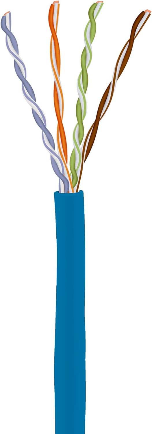 Infinity Cable Cat6 Plenum 550MHz CMP 23AWG UTP, 1000 Feet, Solid, 100% Pure Copper, UL Certified, Easy to Pull (Reelex II) Box, Blue