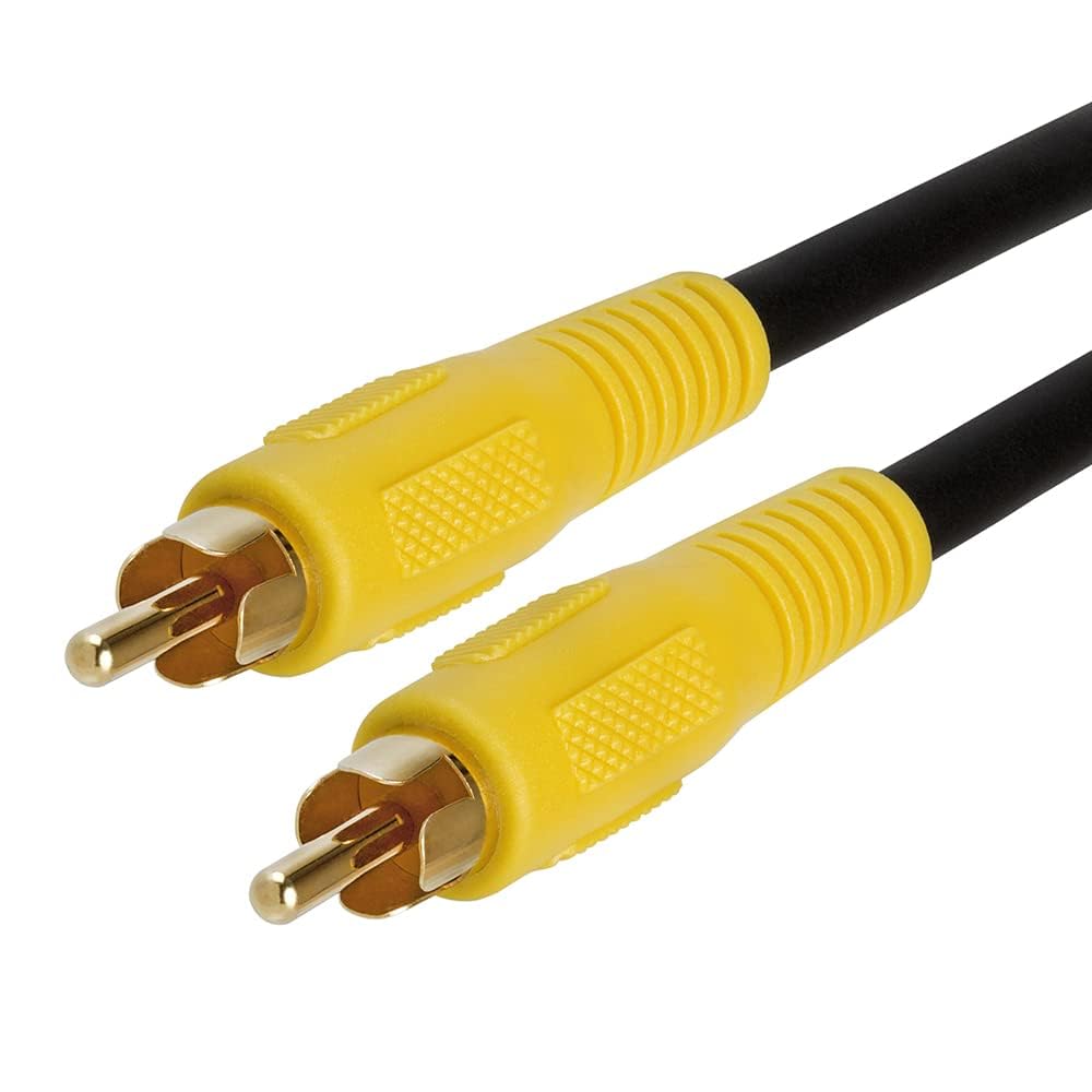 Cmple - RCA Subwoofer Cable 6 ft Digital Coaxial Audio Cable Composite Audio/Video Cord 1-RCA Cable Male to Male Coaxial RCA Cables for Home Theater, Rear View Parking Camera